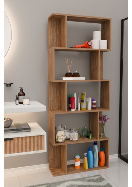 Scala 5 Raflı Banyo Dolabı Banyo Rafı Çok Amaçlı Dolap-Meşe modelleri
