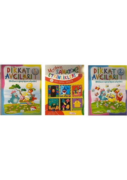 Okul Öncesi Sanat Etkilikleri & Dikkat Etkinlikleri -3 Kitap Set