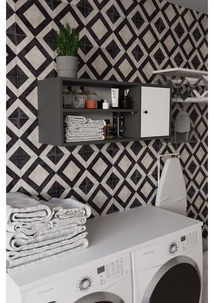 Santa 90 cm Banyo Dolabı Üst Modülü Antrasit - Beyaz fiyatları