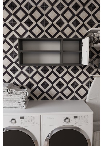 Santa 90 cm Banyo Dolabı Üst Modülü Antrasit - Beyaz indirimleri