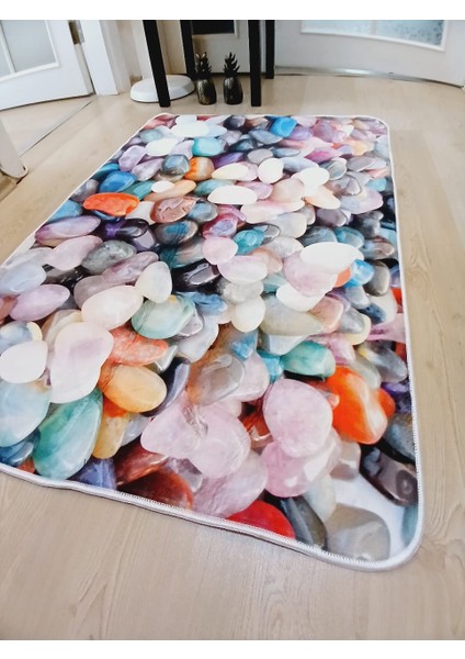 Plaj Taşları 80 x 120 cm Kaymaz, Dökülmez Taban Yıkanabilir Banyo Halısı modelleri
