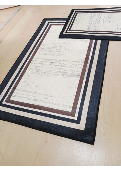 Lovely Krem, Kaymaz, Dökülmez Taban 2'li Klozet Takımı (60x100 cm - 40x60 cm) indirimleri