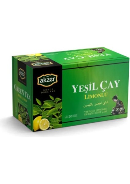 Yeşil Çay Limonlu Doğal 20'li Poşet Çay