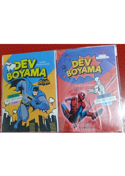 2 Adet Dev Boyama Kitabı (90CMX64CM)- (Batman/örümcek A. Figürlü)