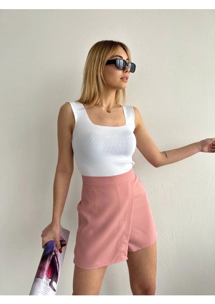 Kapaklı Şort Etek Pudra S208 indirimleri
