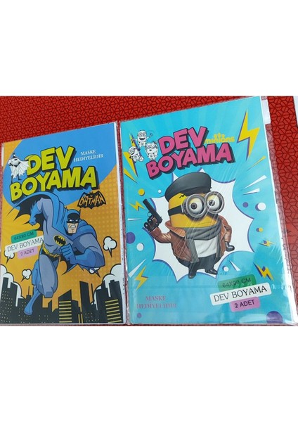 2 Adet Dev Boyama Kitabı (90CMX64CM)- (Batman/minionlar Figürlü)
