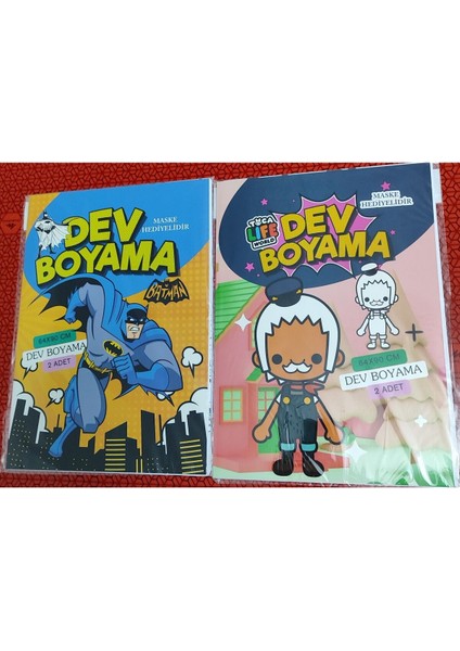 2 Adet Dev Boyama Kitabı (90CMX64CM)- (Batman/toca Boca Figürlü)