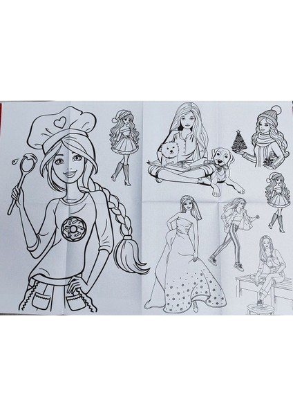 2 Adet Dev Boyama Kitabı (90CMX64CM)- (Barbie/minionlar Figürlü) modelleri