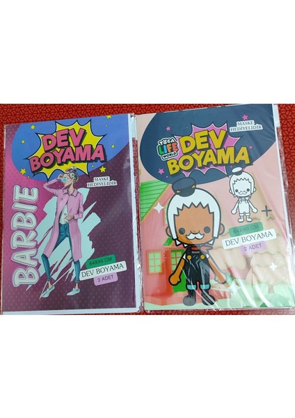 2 Adet Dev Boyama Kitabı (90CMX64CM)- (Barbie/toca Boca Figürlü)