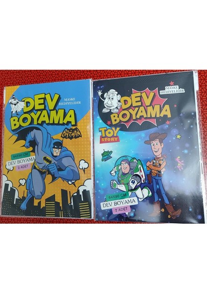 2 Adet Dev Boyama Kitabı (90CMX64CM)- (Batman/toy Story Figürlü)