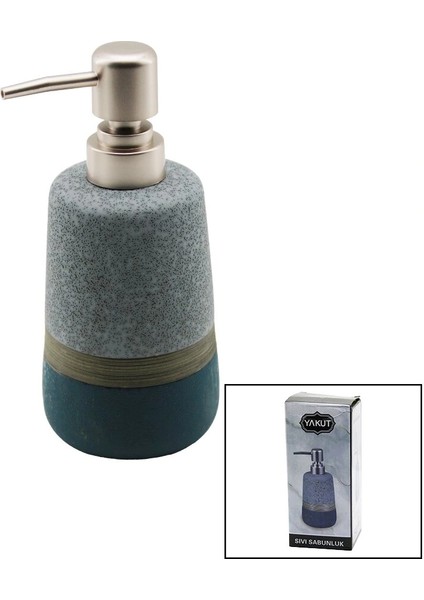 Okyanus Mavi - Gri - Kahve - Mat Desen Seramik Sıvı Sabunluk (5047)