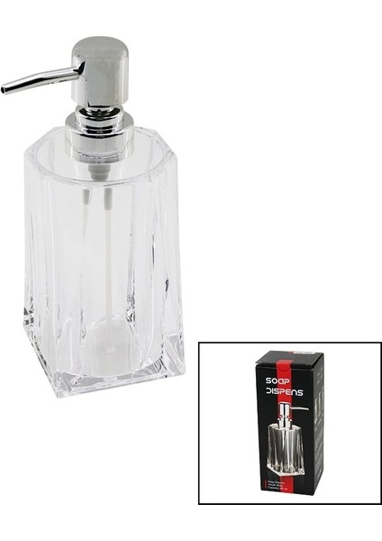 280ML - Uzun Şeffaf - Mika Kristal Sıvı Sabunluk (5047)