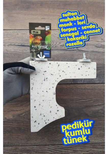 Venty 18 cm Çift Taraflı Kumlu Stant Tünek | Zımpara Tünek | Sultan, Lori, Monk, Senegal, Konur, Sevda, Cennet, Forpus - T111