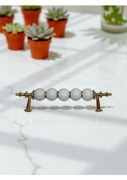 Boncuk Kulp Altın Sarısı 96MM,128MM ve 160MM Dolap Çekmece Mobilya Kulbu indirimleri