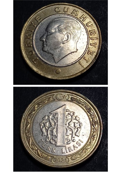 399636880079DCC1B3 2021 Çapaklı 1türk Lirası Ççt/ca Eski Madeni Para