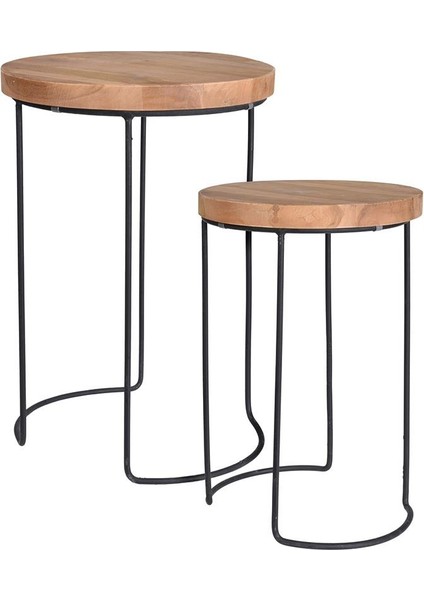 Sehpa Takımı Teak 2 Parçalı