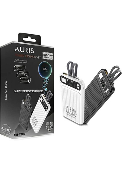 ARS-Y309 12.000 Mah LCD Ekranlı Hızlı Şarj Powerbank