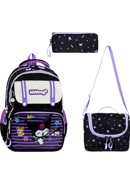 Kawaii Kore Model Lüks Kız Çocuk Ortopedik İlkokul Sırt Çantası Folyolu Beslenme + Kalemlik