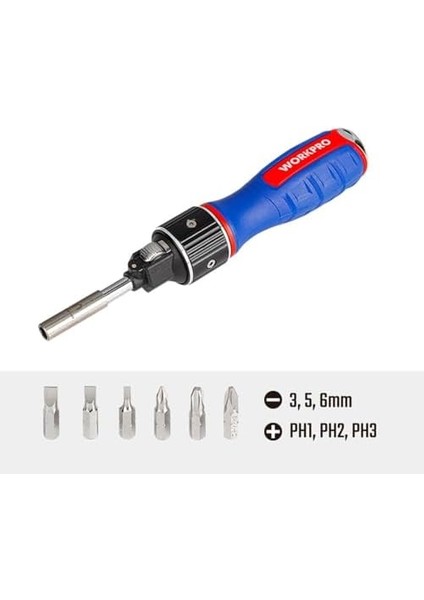 WP221069 6-In-1 Profesyonel Cr-V Cırcırlı Manyetik Tornavida Seti fiyatları