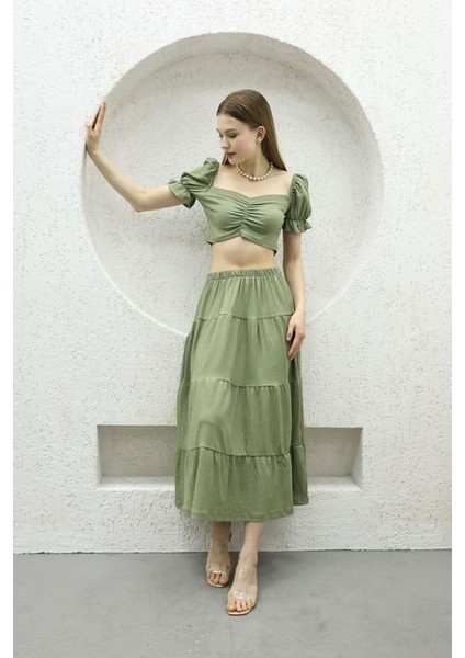 Kadın Etek Bluz Ikili Takım