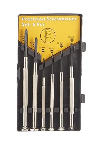 W 2251, Saatçi Tornavida Seti 6 Parça, Gri, Siyah fiyatları