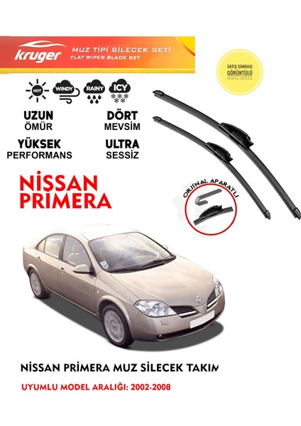 Nissan Primera P12 Muz Silecek Takımı 1.6 1.8 1.9 2.0 2.2 Motor Araca Özel Aparat 2002-2008