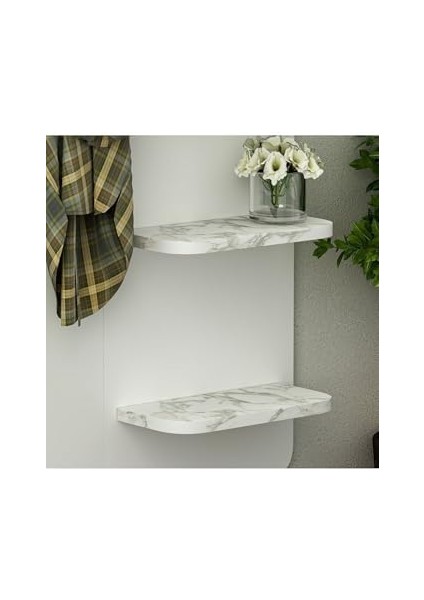 Dizayn Buket Duvara Monte Askılık Beyaz - Mermer Desen modelleri