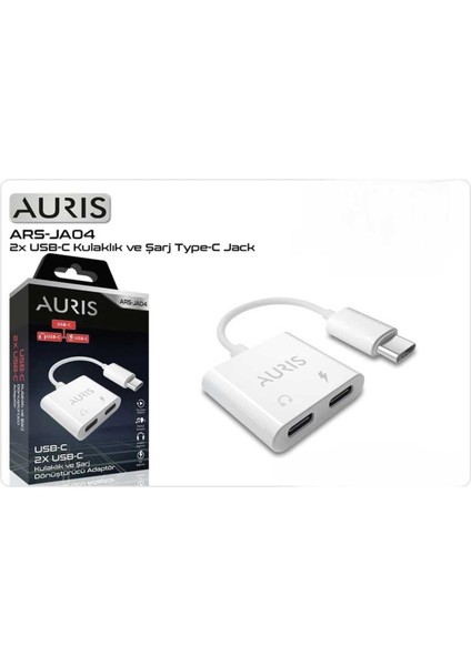 ARS-JA04 2x Usb-C To Type-C Uyumlu Kulaklık ve Şarj Dönüştürücü