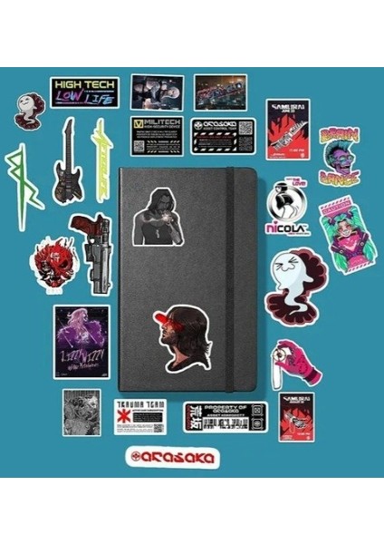 Cyberpunk 2077 Sticker Paketi/bullet Journal Defter Çıkartma Ajanda Laptop Etiket