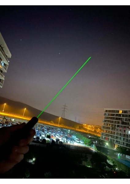 Yeşil Lazer Pointer Pilli | 100 Mw Gerçek Güç – 15 Km Etki Alanı 5 Lazer Ucu fiyatları