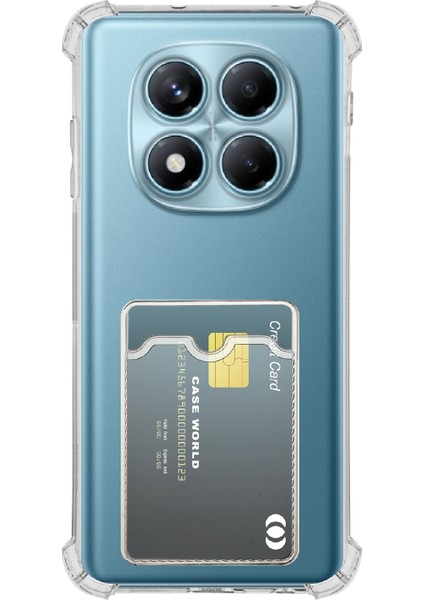 Caseworld Xiaomi Redmi Note 14 Pro 4g Kapak ile Uyumlu Kamera Korumalı Kartlıklı Darbe Emici Özellikli Şeffaf Silikon Kılıf