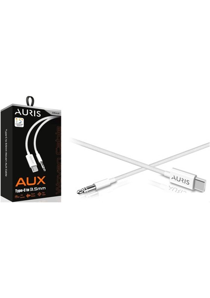 ARS-AU11 Type-C Örgü Dokuma 3.5mm Jack 1m Aux Kablosu