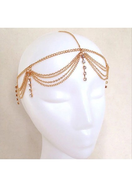 Şıklığınızı Tamamlayacak Zincirli Taş Modeli Kafa Aksesuarı fiyatları