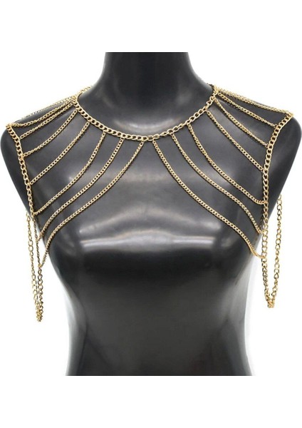 Şıklığınızı Tamamlayacak Altın Renk Vücut Zinciri