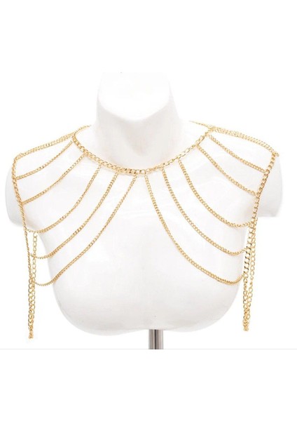 Şıklığınızı Tamamlayacak Altın Renk Vücut Zinciri modelleri
