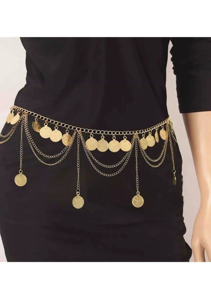 Şıklığınızı Tamamlayacak Metal Daire Zinciri Bel Kemer
