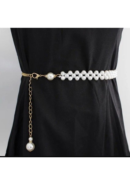 Şıklığınızı Tamamlayacak Beyaz Incili Bel Kemer