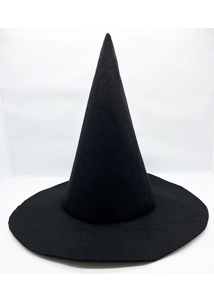 Siyah Renk Keçe Cadı Şapkası 35X38 cm - Lisinya