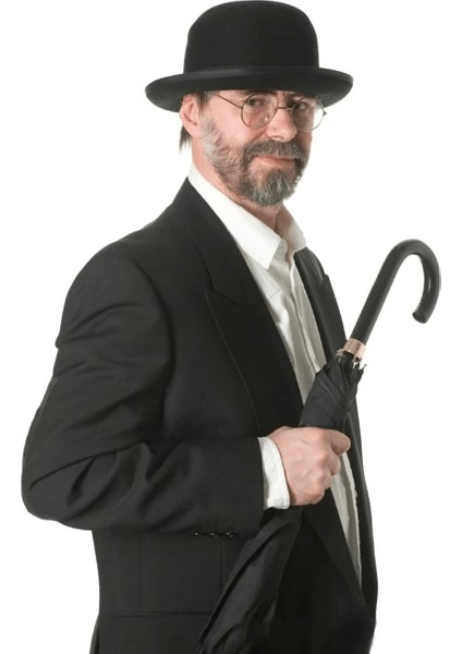 Siyah Renk Yetişkin Boy Retro Bowler Derby Şapkası 58 cm - Lisinya modelleri