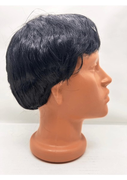 Siyah Renk Kısa Kesim Içi Astarlı Erkek Peruğu - Lisinya fırsatları