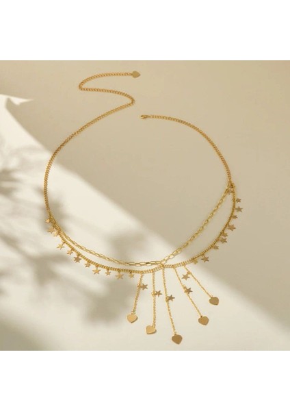 Şıklığınızı Tamamlayacak Kalp Yıldız Zincirli Bel Kemer