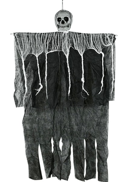 Ürpertici Kuru Kafa Korku Hayalet Saçaklı Dekor 90X50 cm - Lisinya modelleri