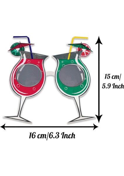 Kokteyl Temalı Hawaii Yaz Partisi Gözlüğü 15X16 cm - Lisinya indirimleri