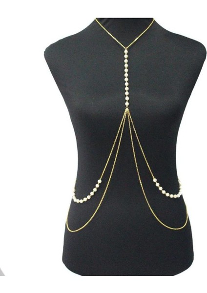 Zarif Incili Zincir Vücut Aksesuarı ile Şıklığı Yakalayın