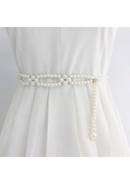 Zarif Incili Kadın Bel Kemer ile Şıklığınızı Tamamlayın