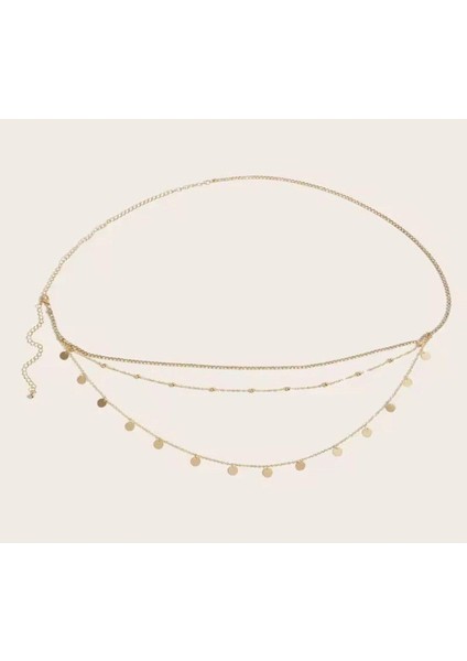 Şıklığınızı Tamamlayan Altın Renk Zincirli Bel Zinciri