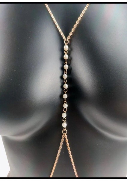 Şık ve Zarif Inci Detaylı Kadın Vücut Zinciri fiyatları