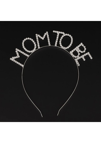Kristal Taşlı Gümüş Renk Mom To Be Tacı Anne Tacı - Lisinya