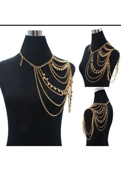 Şık Zincir Boncuk Detaylı Omuz Aksesuarı ile Farkınızı Yaratın