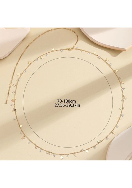 Parlak Taşlı Yıldız Model Bel Zinciri ile Şıklığınızı Tamamlayın